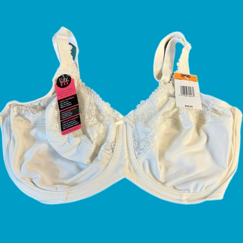 Bali Lilyette Minimizer Bra LY0428 38DD Pearl Lace Microfiber Full Coverage NWT